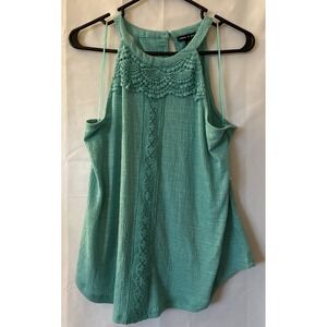 Tank Top Teal Large‎ Cable & Gauge  Spaghetti Strap
